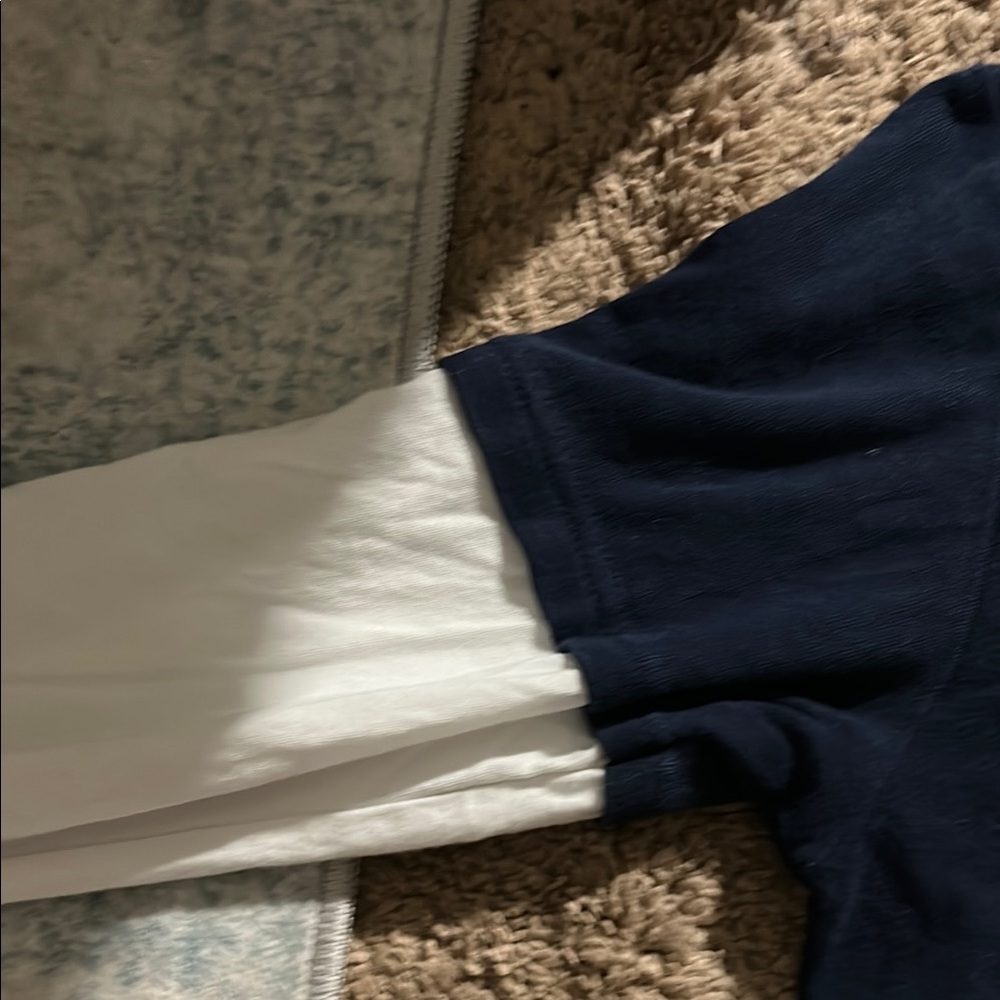 Navy and White Graphic Long Sleeve Top - Picture 4 of 6